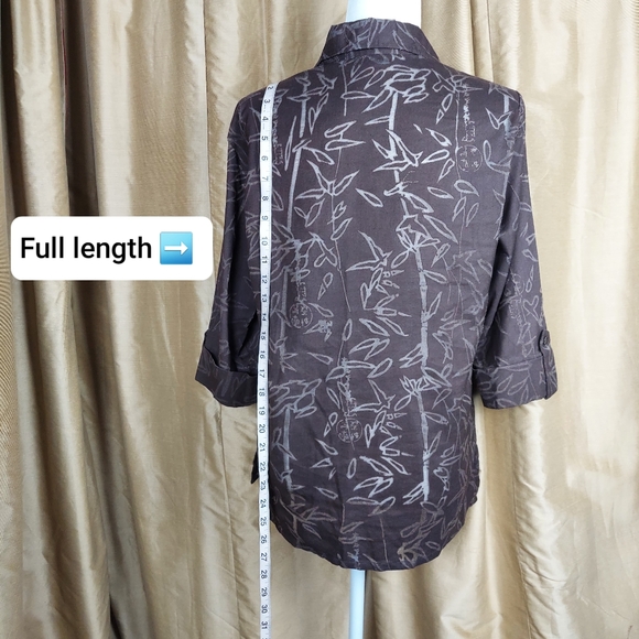 Bamboo Traders linen blend sheer print  top size M - Picture 5 of 9